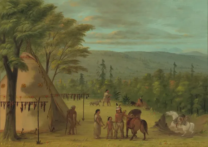 Framed Print : The Cheyenne Brothers Starting on Their Fall Hunt, 1861 / 1869. Creator: George Catlin Framed Print : The Cheyenne Brothers Starting on Their Fall Hunt, 1861 / 1869. Creator: George Catlin