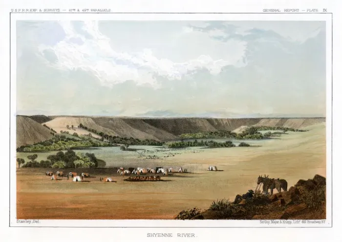 Framed Print : Cheyenne River, USA, 1856. Artist: John Mix Stanley