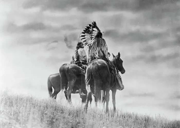 Framed Print : Cheyenne warriors, c1905. Creator: Edward Sheriff Curtis Framed Print : Cheyenne warriors, c1905. Creator: Edward Sheriff Curtis
