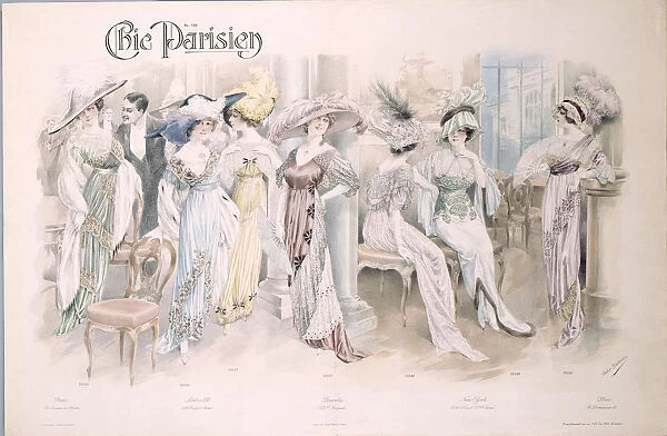 Chic Parisien. Fashion plate, 1910s