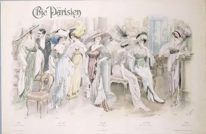 Framed Print : Chic Parisien. Fashion plate, 1910s Framed Print : Chic Parisien. Fashion plate, 1910s