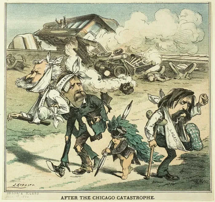 Framed Print : After the Chicago Catastrophe, from Puck, 1880. Creator: Joseph Keppler Framed Print : After the Chicago Catastrophe, from Puck, 1880. Creator: Joseph Keppler