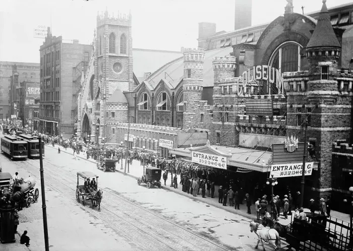 Framed Print : Chicago - Coliseum (exterior), 1912. Creator: Bain News Service Framed Print : Chicago - Coliseum (exterior), 1912. Creator: Bain News Service