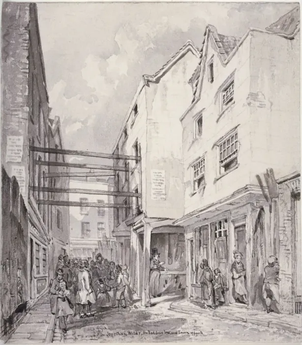 Framed Print : Chick Lane, City of London, 1825. Artist: Robert Blemmell Schnebbelie Framed Print : Chick Lane, City of London, 1825. Artist: Robert Blemmell Schnebbelie