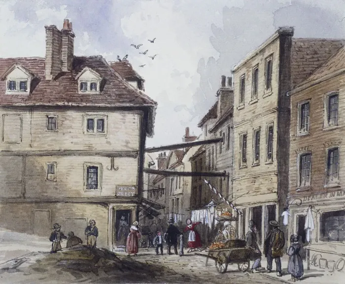 Framed Print : Chick Lane, London, c1840. Artist: J Maund Framed Print : Chick Lane, London, c1840. Artist: J Maund