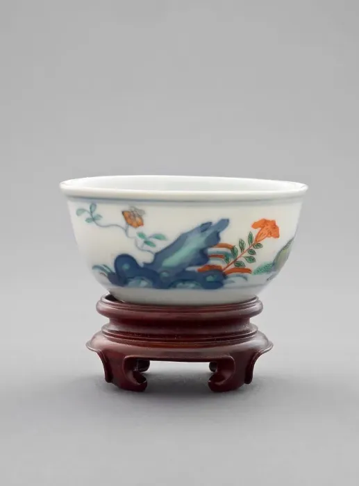 Framed Print : Chicken cup with wooden stand, 1662-1722. Creator: Unknown