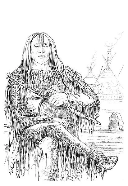 Chief of the Blackfoot nation, 1841. Artist: Myers and Co