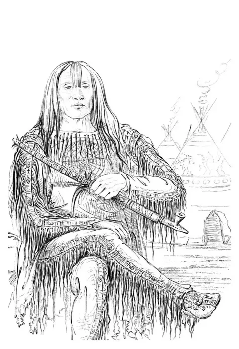 Framed Print : Chief of the Blackfoot nation, 1841. Artist: Myers and Co Framed Print : Chief of the Blackfoot nation, 1841. Artist: Myers and Co