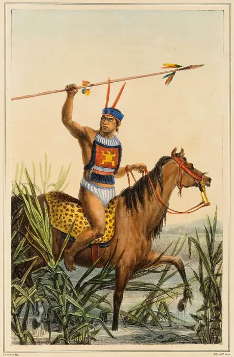 Framed Print : Chief of the Charrúas. From Voyage pittoresque et historique au Brésil, 1830s. Creator: Debret, Jean-Baptiste (1768-1848). Chief of the Charrúas. From Voyage pittoresque et historique au Brésil, 1830s Framed Print : Chief of the Charrúas. From Voyage pittoresque et historique au Brésil, 1830s. Creator: Debret, Jean-Baptiste (1768-1848). Chief of the Charrúas. From Voyage pittoresque et historique au Brésil, 1830s