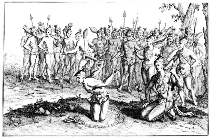 Framed Print : Chief of the Florida Indians consulting a magician (shaman) before going into battle, c1780 Framed Print : Chief of the Florida Indians consulting a magician (shaman) before going into battle, c1780