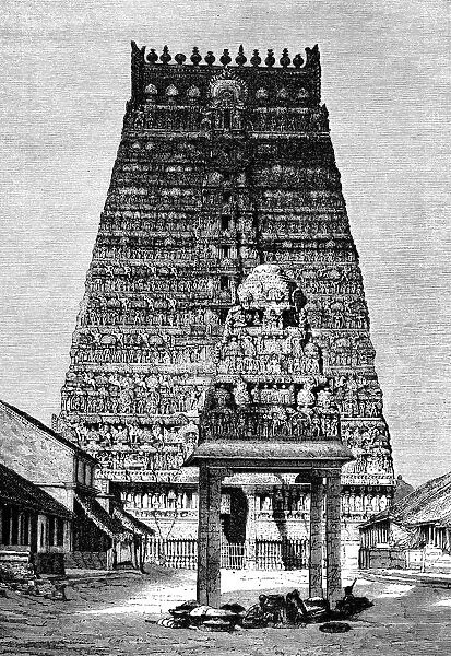 The chief gopura of the temple at Kumbakonam, India, 1895