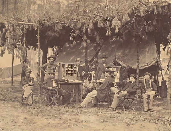 Chief Officer and Clerks of the Ambulance Department, 9th Army Corps, in Front of P