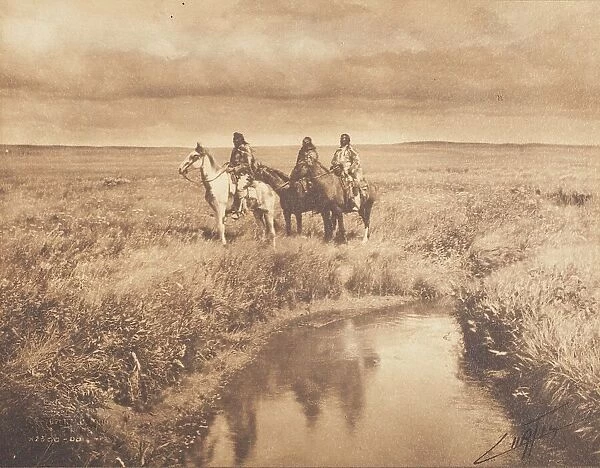The Three Chiefs-Piegan, Printed 1900. Creator: Edward Sheriff Curtis