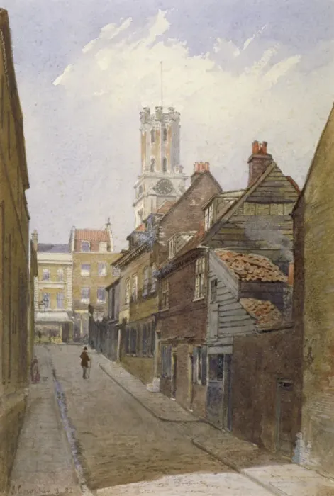 Framed Print : Chigwell Hill, Stepney, London, 1881. Artist: John Crowther Framed Print : Chigwell Hill, Stepney, London, 1881. Artist: John Crowther