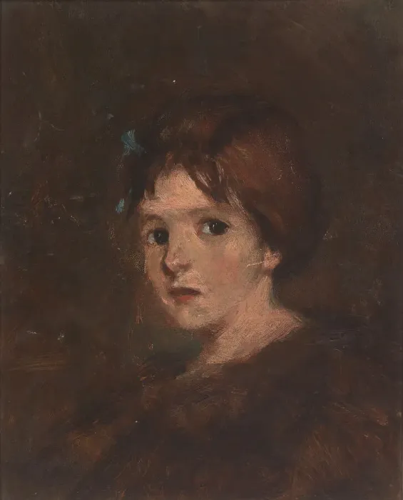 Framed Print : Child in Browns, ca. 1889. Creator: Alice Pike Barney Framed Print : Child in Browns, ca. 1889. Creator: Alice Pike Barney