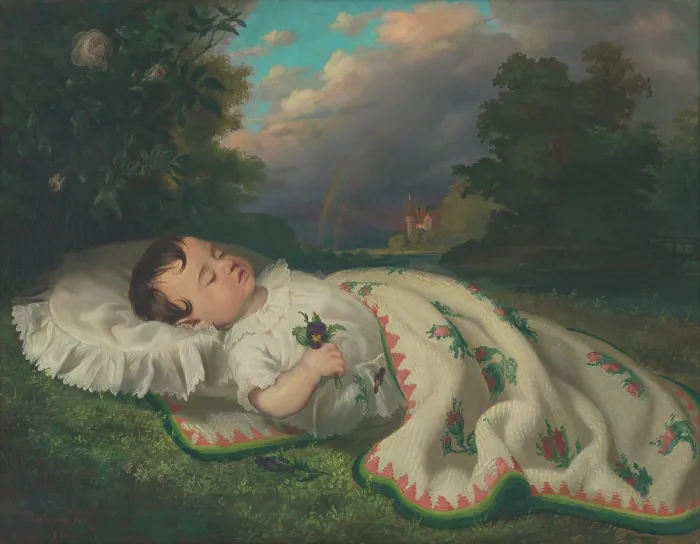 Framed Print : Child in the countryside, 1860. Creator: Frantisek Klimkovic Framed Print : Child in the countryside, 1860. Creator: Frantisek Klimkovic