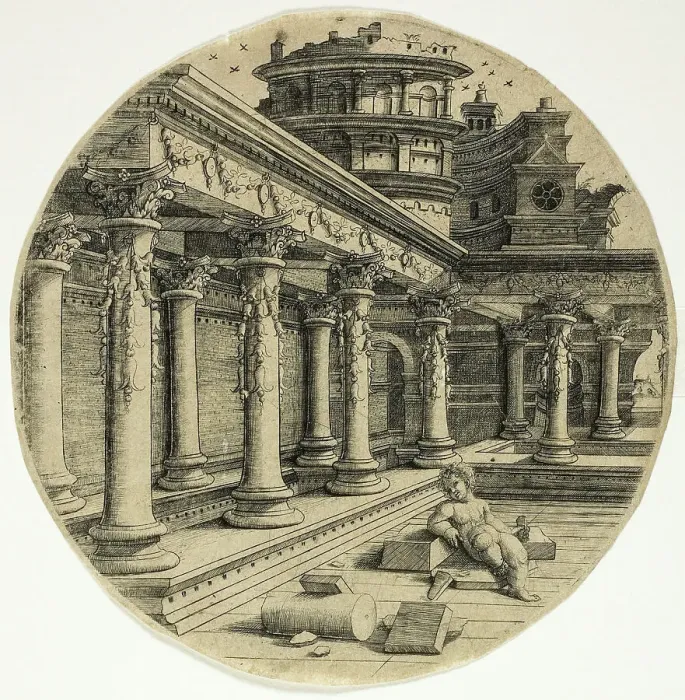 Framed Print : The Child in the Courtyard, 1520 / 30. Creator: Jean de Gourmont Framed Print : The Child in the Courtyard, 1520 / 30. Creator: Jean de Gourmont