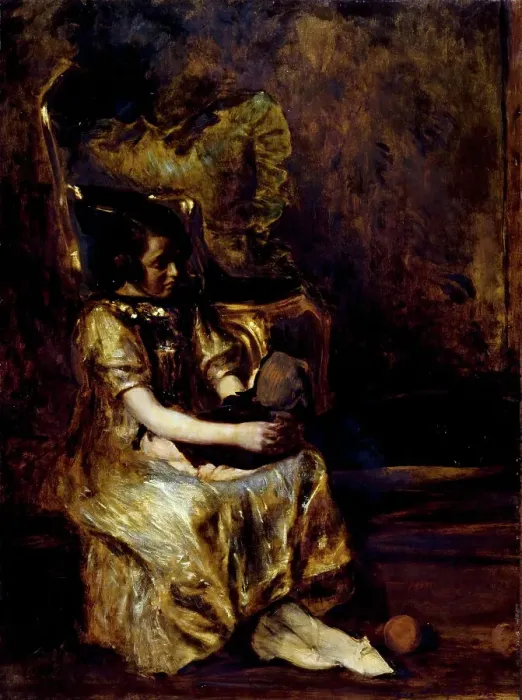 Framed Print : The child with the doll, 1900. Creator: Jacques Emile Blanche