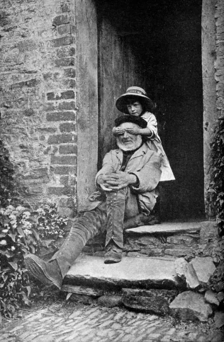 Framed Print : A child with her grandfather, England, c1922. Artist: AW Cutler Framed Print : A child with her grandfather, England, c1922. Artist: AW Cutler