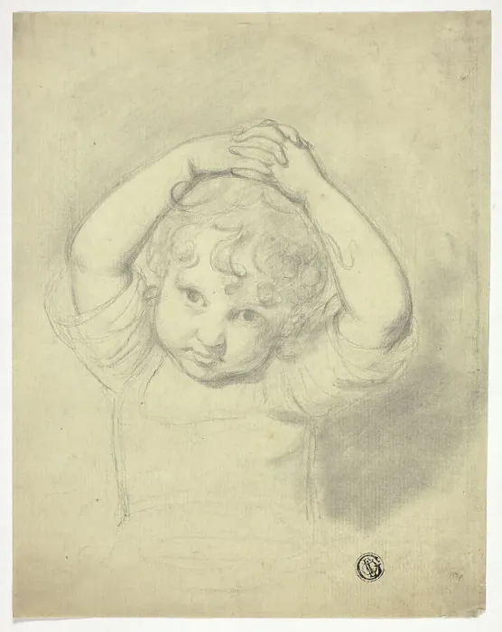 Framed Print : Child Holding Hands above Head, n.d. Creator: Samuel de Wilde Framed Print : Child Holding Hands above Head, n.d. Creator: Samuel de Wilde