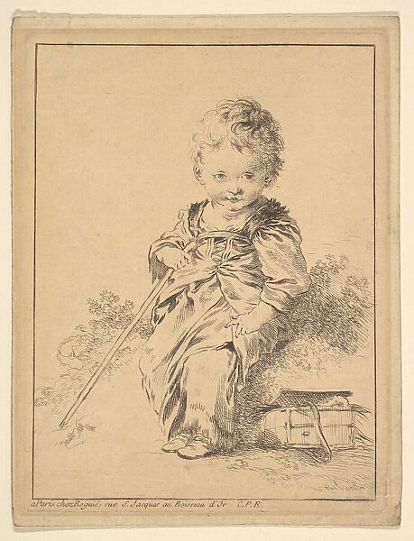 Child Holding Staff, 18th century. Creator: Francois Boucher
