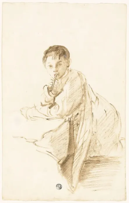 Framed Print : Child with Musical Instrument, n.d. Creator: Thomas Barker Framed Print : Child with Musical Instrument, n.d. Creator: Thomas Barker
