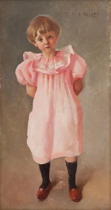Framed Print : Child in Pink, c. 1910 Framed Print : Child in Pink, c. 1910