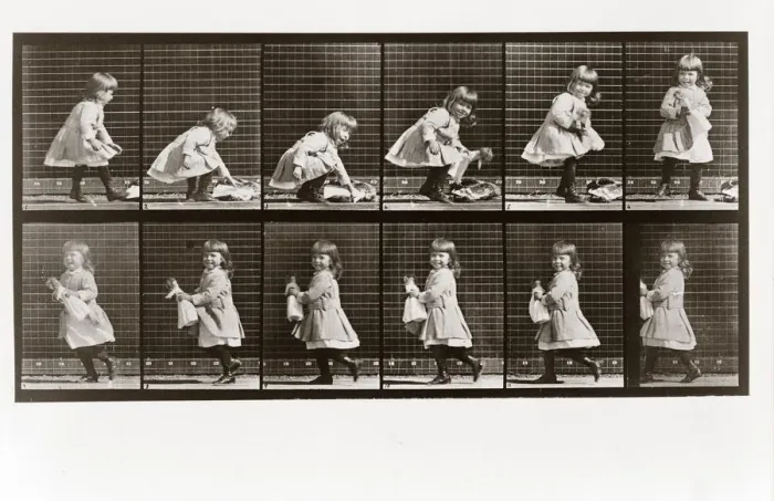 Framed Print : Child playing with doll, Plate 481 from Animal Locomotion, 1887 (photograph) Framed Print : Child playing with doll, Plate 481 from Animal Locomotion, 1887 (photograph)