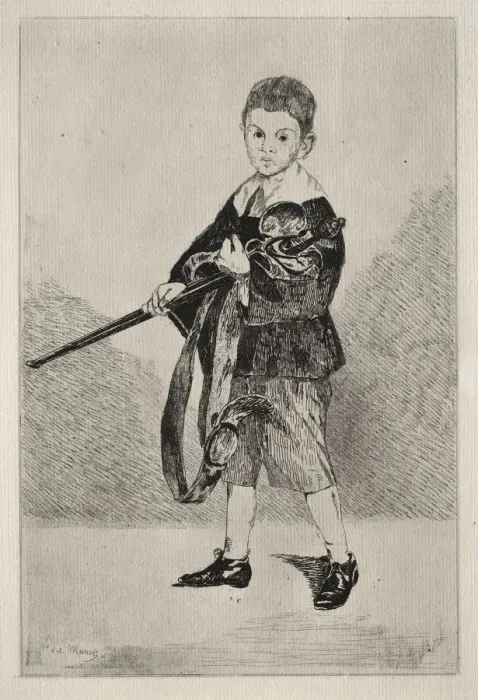 Framed Print : Child with Sword, Turned to the Left. Creator: Edouard Manet (French, 1832-1883) Framed Print : Child with Sword, Turned to the Left. Creator: Edouard Manet (French, 1832-1883)
