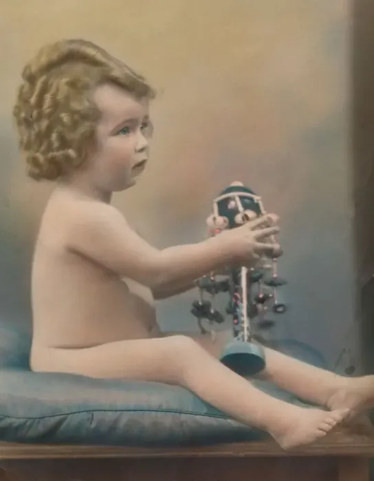 Framed Print : Child with toy, c1920 Framed Print : Child with toy, c1920
