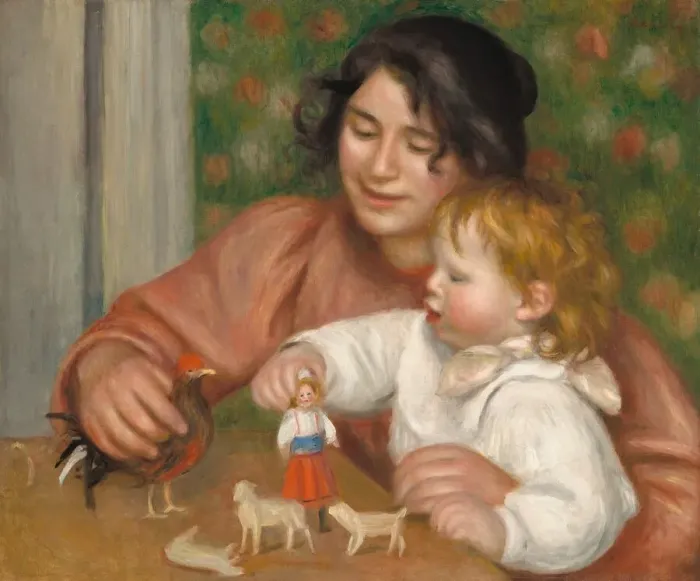 Framed Print : Child with Toys - Gabrielle and the Artists Son, Jean, 1895-1896 Framed Print : Child with Toys - Gabrielle and the Artists Son, Jean, 1895-1896