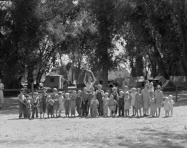 Child welfare program, Resettlement Administration Marysville camp for migrants, California, 1935. Creator: Dorothea Lange