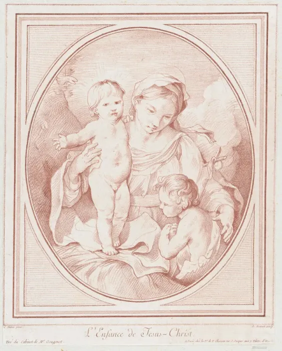Framed Print : The Childhood of Jesus Christ, 18th century. Creator: Louis Marin Bonnet Framed Print : The Childhood of Jesus Christ, 18th century. Creator: Louis Marin Bonnet
