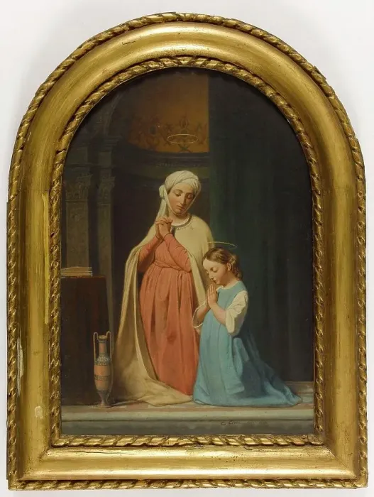 Framed Print : Childhood of the Virgin, 1842. Creator: Edouard Cibot Framed Print : Childhood of the Virgin, 1842. Creator: Edouard Cibot