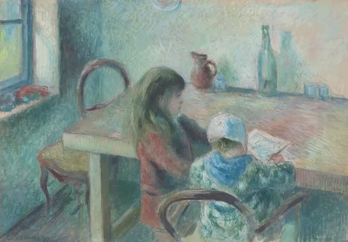 Framed Print : The Children, 1880. Creator: Camille Pissarro Framed Print : The Children, 1880. Creator: Camille Pissarro