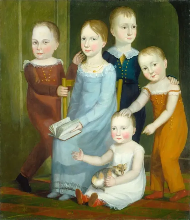 Framed Print : Five Children of the Budd Family, c. 1818. Creator: Unknown Framed Print : Five Children of the Budd Family, c. 1818. Creator: Unknown