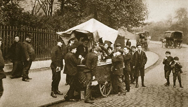 Children buying ice-cream from an Italian trader, 20th century