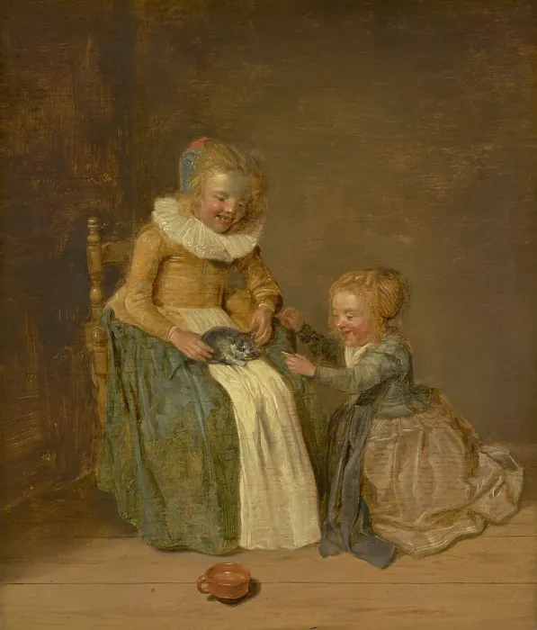 Framed Print : Children With A Cat, 1631. Creator: Dirck Hals Framed Print : Children With A Cat, 1631. Creator: Dirck Hals