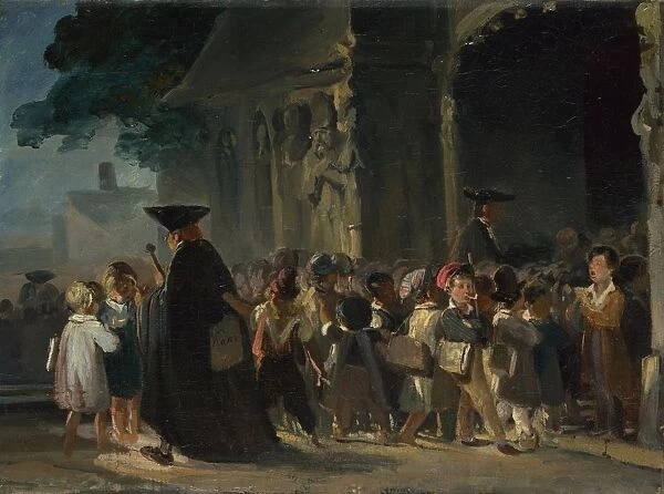 Children at a Church Door, Between 1817 and 1845. Artist: Charlet, Nicolas-Toussaint (1792-1845)