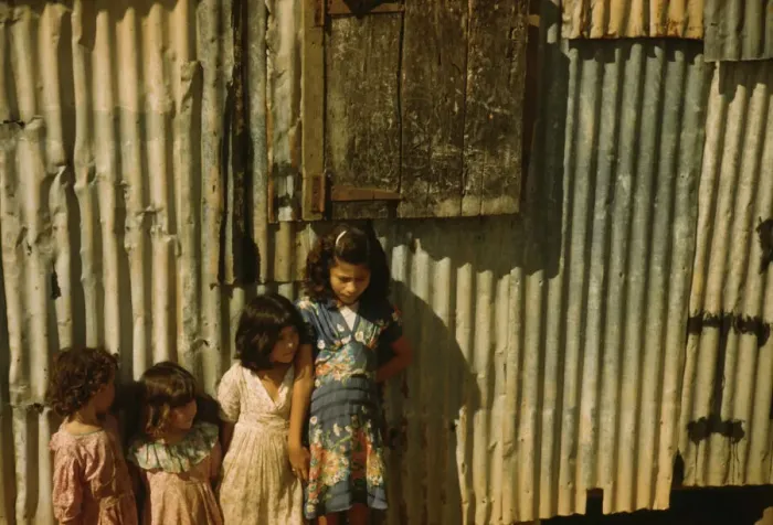 Framed Print : Children in a company housing settlement, Puerto Rico, 1941. Creator: Jack Delano Framed Print : Children in a company housing settlement, Puerto Rico, 1941. Creator: Jack Delano