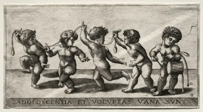 Framed Print : Children Dancing to a Drum, mid-16th century. Creator: Giorgio Reverdino (Italian, active c Framed Print : Children Dancing to a Drum, mid-16th century. Creator: Giorgio Reverdino (Italian, active c