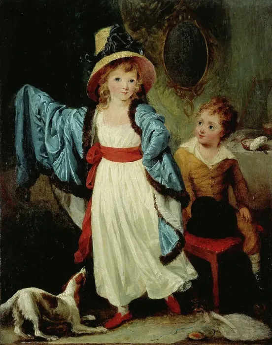 Framed Print : Children in disguise, known as Les Atours, c1790. Creators: William Artaud, John Hoppner Framed Print : Children in disguise, known as Les Atours, c1790. Creators: William Artaud, John Hoppner