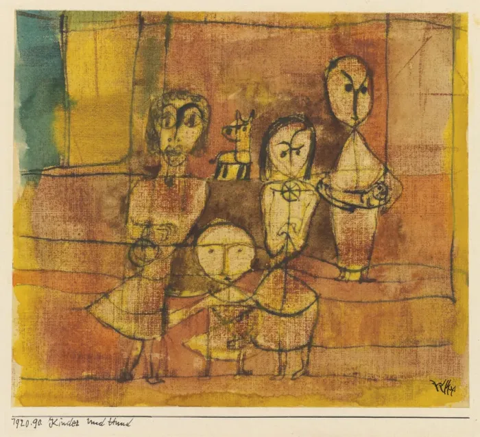 Framed Print : Children and dog, 1920. Artist: Klee, Paul (1879-1940) Framed Print : Children and dog, 1920. Artist: Klee, Paul (1879-1940)