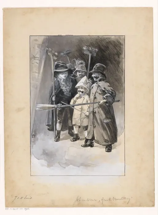 Framed Print : Five children in fancy dress, 1870-1937. Creator: Willem Wenckebach