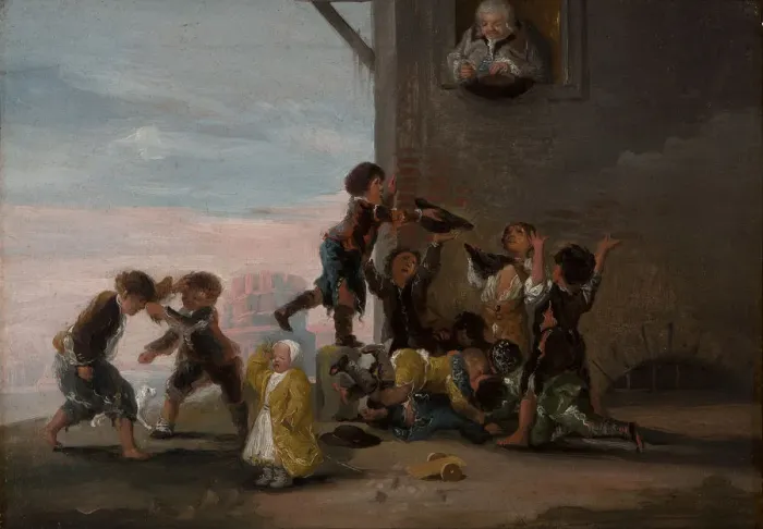 Framed Print : Children fighting for chestnuts (Ninos peleandose por castanas), 1786 Framed Print : Children fighting for chestnuts (Ninos peleandose por castanas), 1786