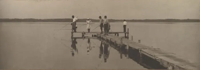Framed Print : Children Fishing, ca. 1900. Creator: William James Mullins Framed Print : Children Fishing, ca. 1900. Creator: William James Mullins