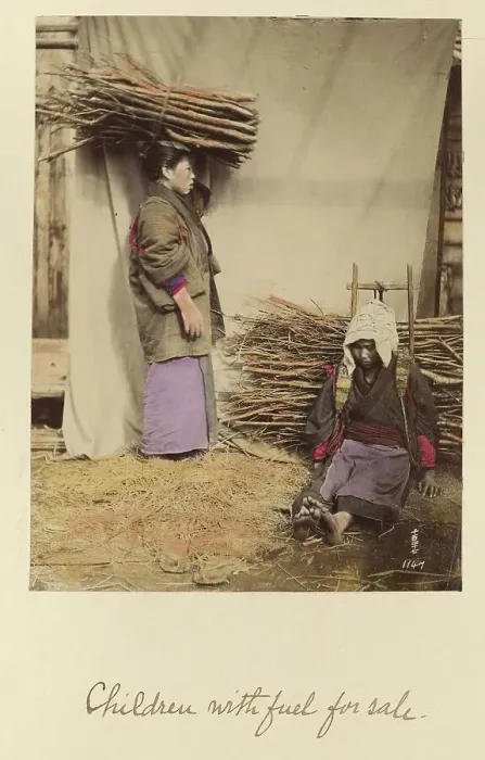 Framed Print : Children with fuel for sale, about 1873-1883. Creator: Shinichi Suzuki I Framed Print : Children with fuel for sale, about 1873-1883. Creator: Shinichi Suzuki I