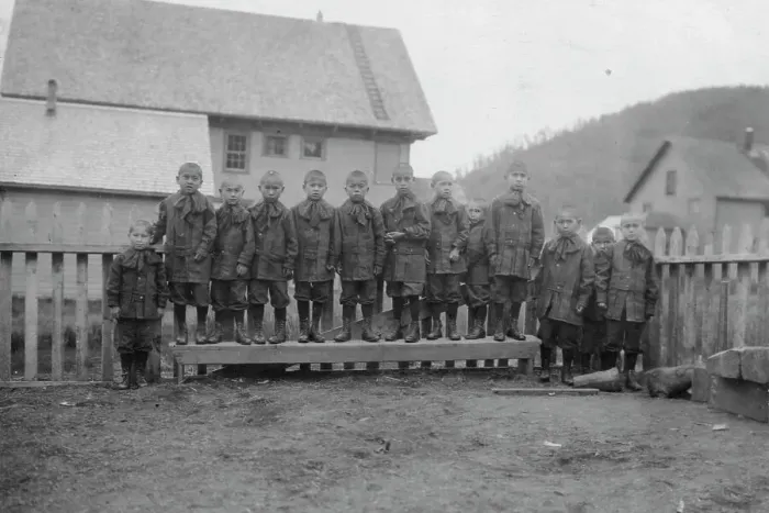 Framed Print : Children from Holy Cross Mission, between c1900 and 1916. Creator: Unknown Framed Print : Children from Holy Cross Mission, between c1900 and 1916. Creator: Unknown