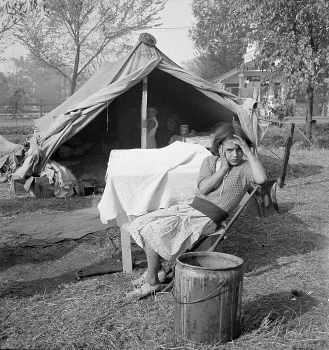 Framed Print : Children and home of migratory cotton workers, southern San Joaquin Valley, California, 1936. Creator: Dorothea Lange Framed Print : Children and home of migratory cotton workers, southern San Joaquin Valley, California, 1936. Creator: Dorothea Lange