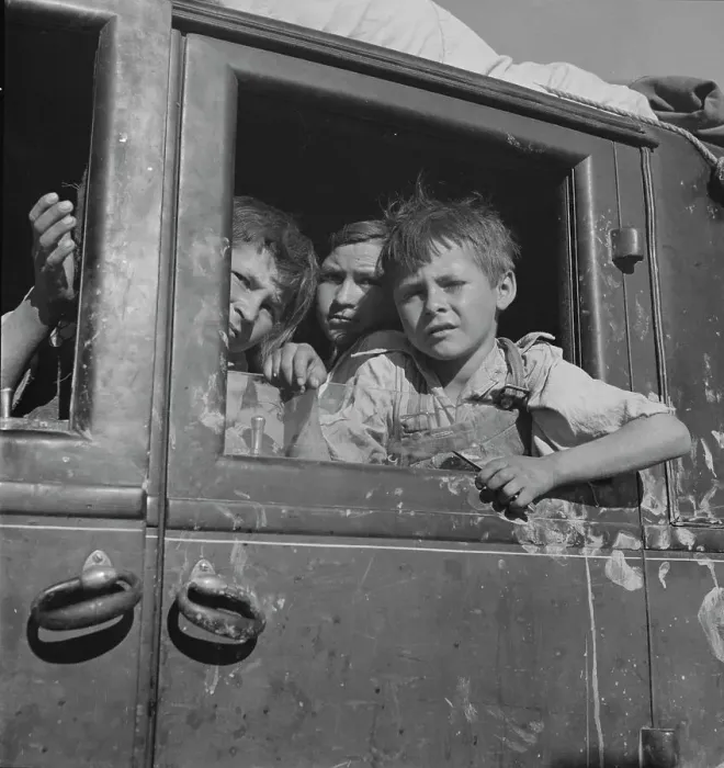 Framed Print : Children of migrant agricultural workers in California, 1937. Creator: Dorothea Lange Framed Print : Children of migrant agricultural workers in California, 1937. Creator: Dorothea Lange